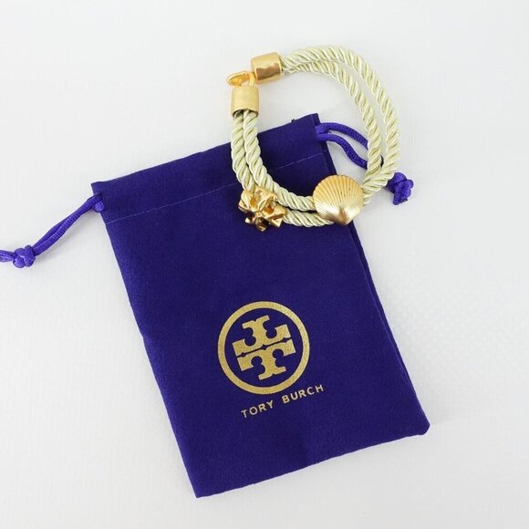 Tory Burch Shell Logo Rope Bracelet Ivory OS - Picture 9 of 12